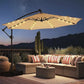 Round Cantilever Patio Umbrella with Solar LED Lights