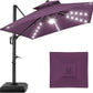 Tier Square Cantilever Patio Umbrella with Solar LED Lights