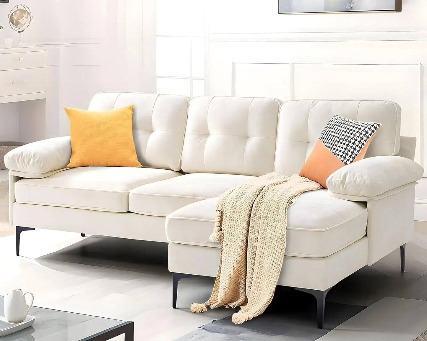 Modern Chenille Sectional Sofa