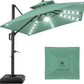 Tier Square Cantilever Patio Umbrella with Solar LED Lights