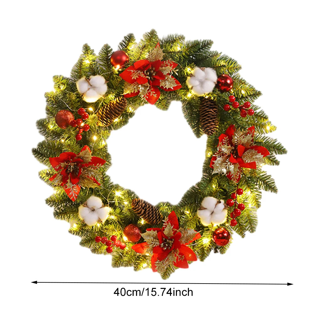 Spruce Pine Cones, Berries Festive Holiday Wreath
