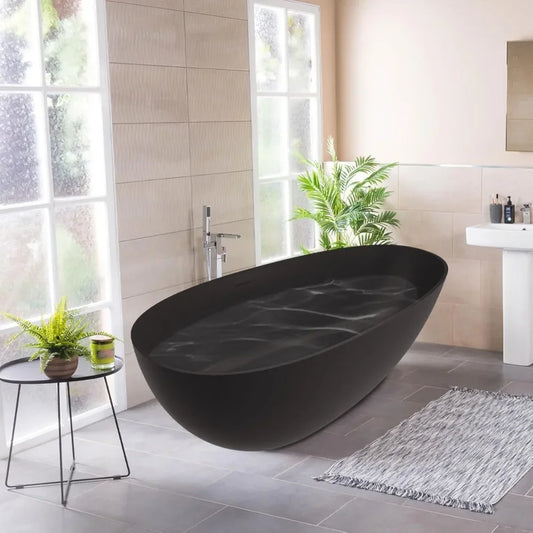 Modern Polished Stone Resin Bathtub