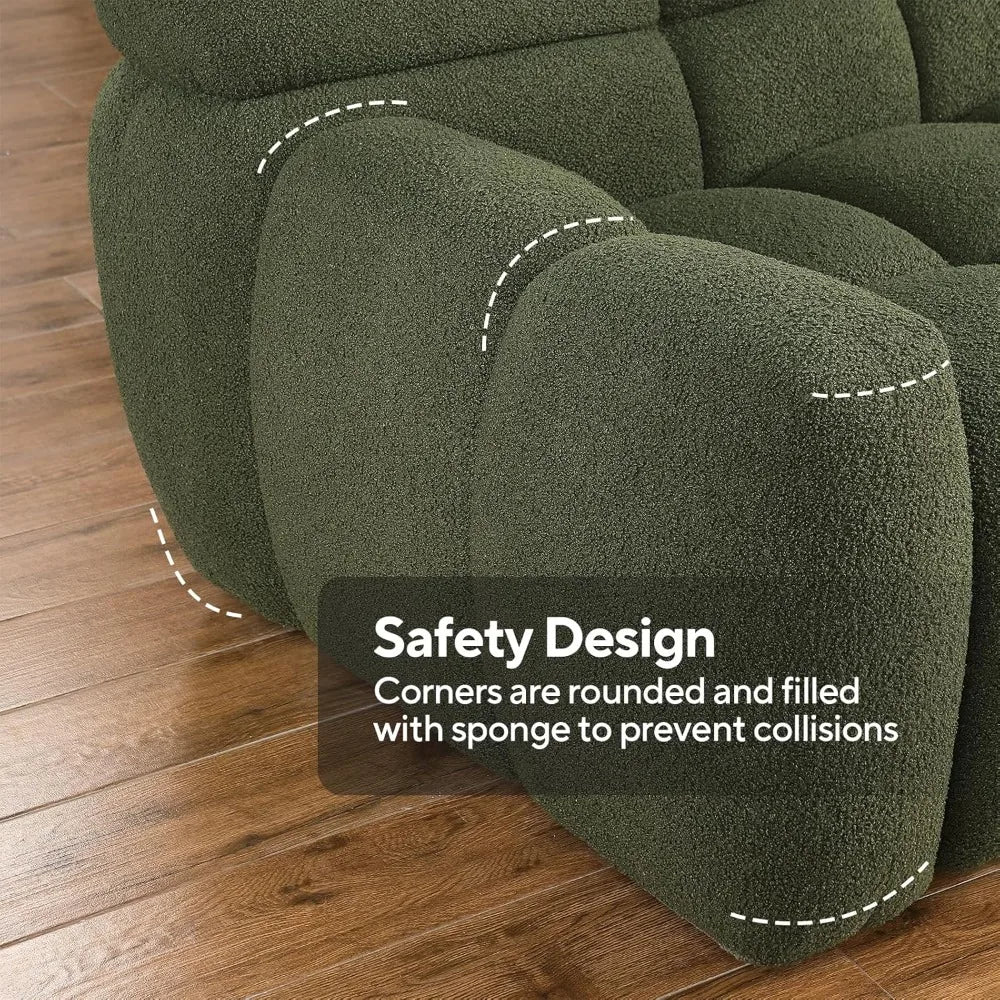 Boucle Couch with Pillow