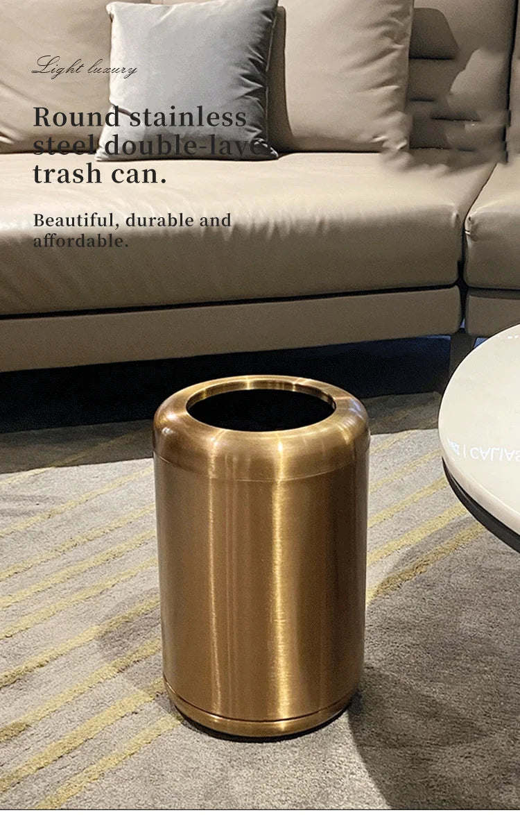 Minimalist Stainless Steel Waste Bin