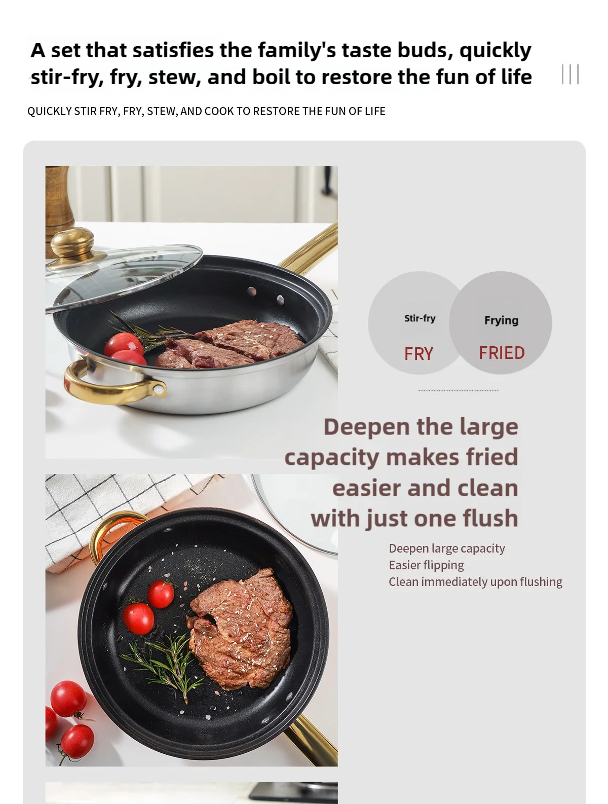 Non-Stick Stainless Steel Cookware Set
