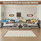 Modern LED Corner Bed Frame with Bookcase, Charging Station and Storage Drawers