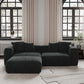 Modern Corduroy Fabric Sectional Couch with Pillow