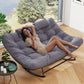 Oversized Loveseat Rocking Papasan Chair with Cushions