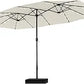 Rectangular Cantilever Patio Umbrella with LED Solar Lights