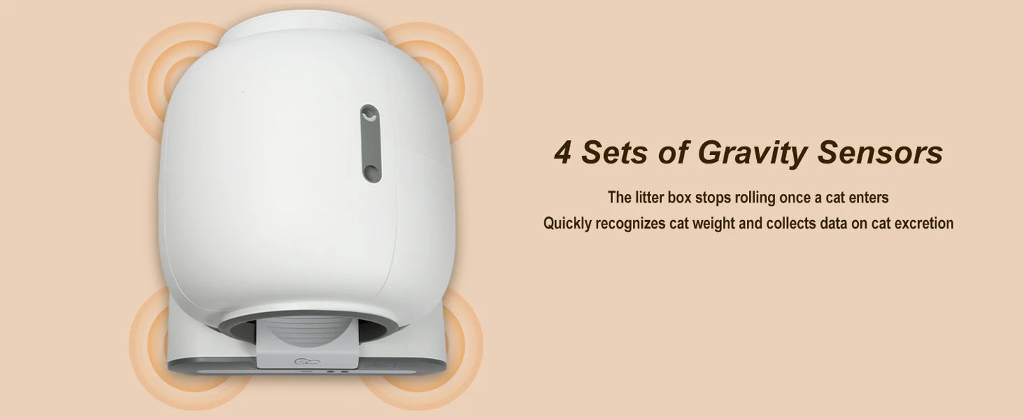 Automatic Cat Litter Box with Smart App Control and Litter Mat
