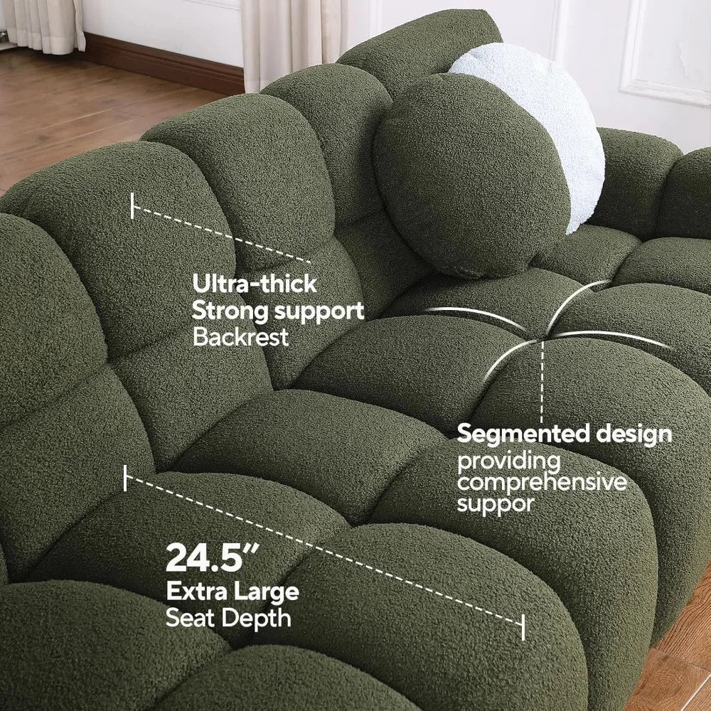 Boucle Couch with Pillow