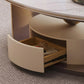Modern Sintered Stone Marble Coffee Table with Storage Drawer