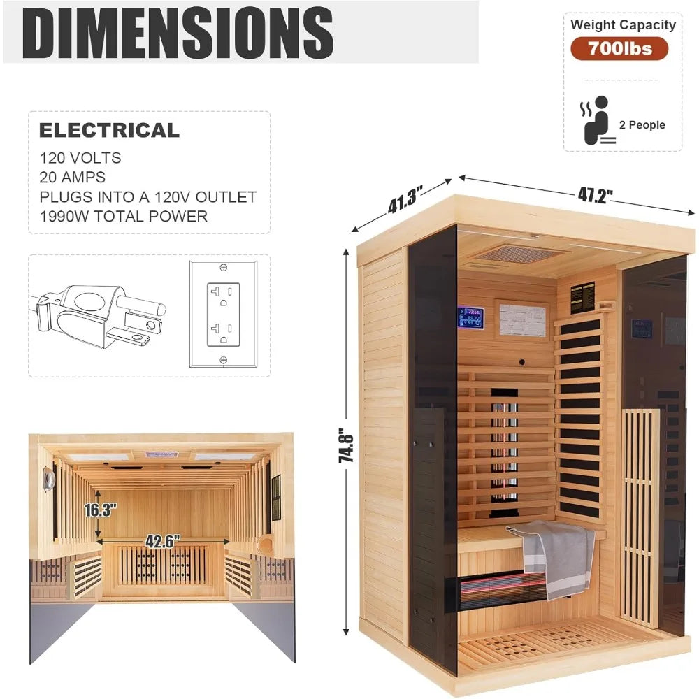 Full Spectrum Infrared Sauna with Resonance Speaker