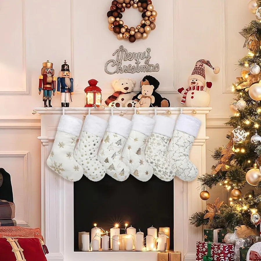 White Christmas Stockings
