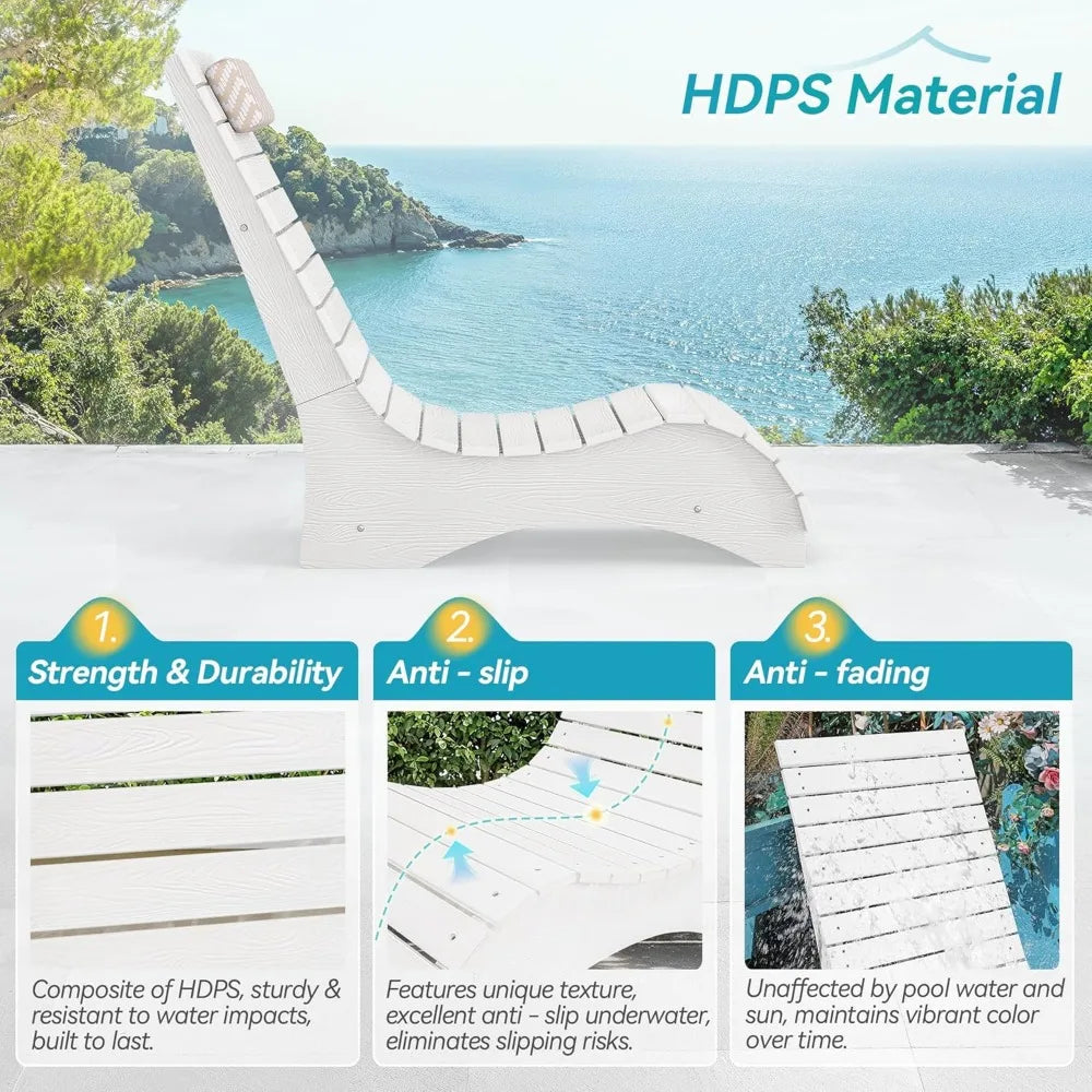 Ergonomic In-Pool Chair Lounger with Pillow Headrest