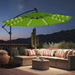 Round Cantilever Patio Umbrella with Solar LED Lights