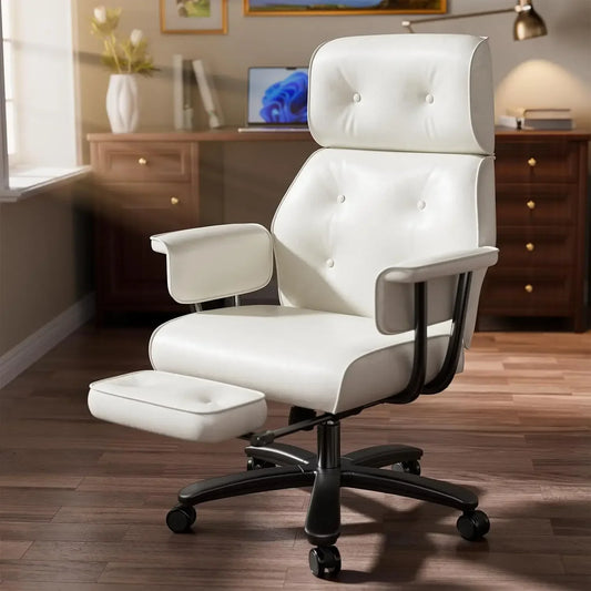 Reclining Executive Office Chair with Footrest