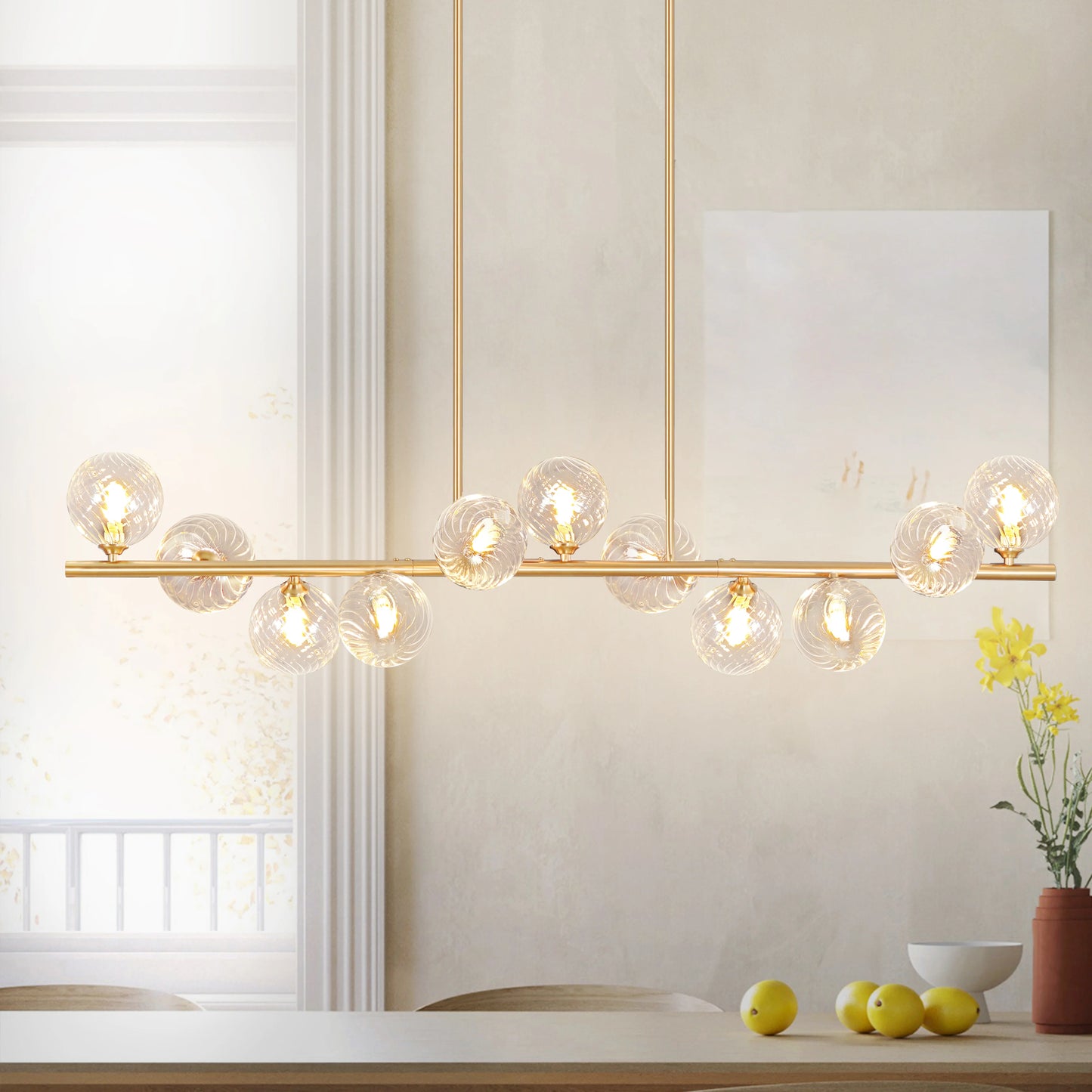 Modern Linear Bubble Chandelier