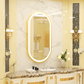 Elegant Oval Gold Frame LED Vanity Mirror