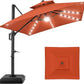 Tier Square Cantilever Patio Umbrella with Solar LED Lights