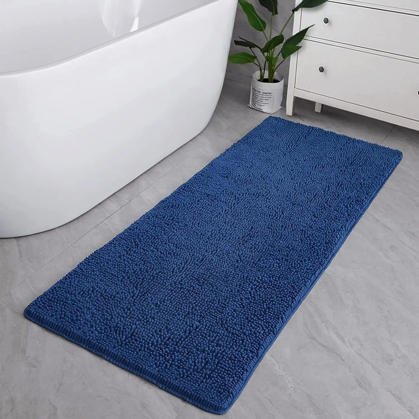 Non-Slip Super Absorbent Smooth Chenille Bath Mat