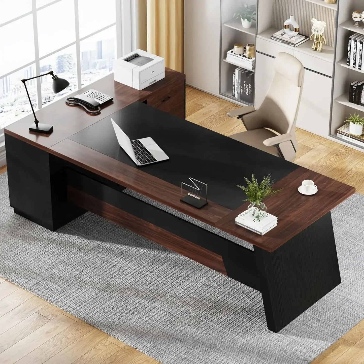 Professional L-Shaped Executive Desk