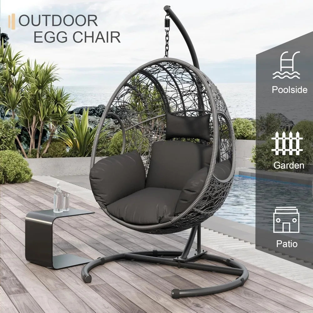Oversized Hanging Egg Chair with Cushions