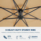 Round Cantilever Patio Umbrella with Solar LED Lights