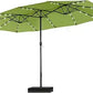 Rectangular Cantilever Patio Umbrella with LED Solar Lights