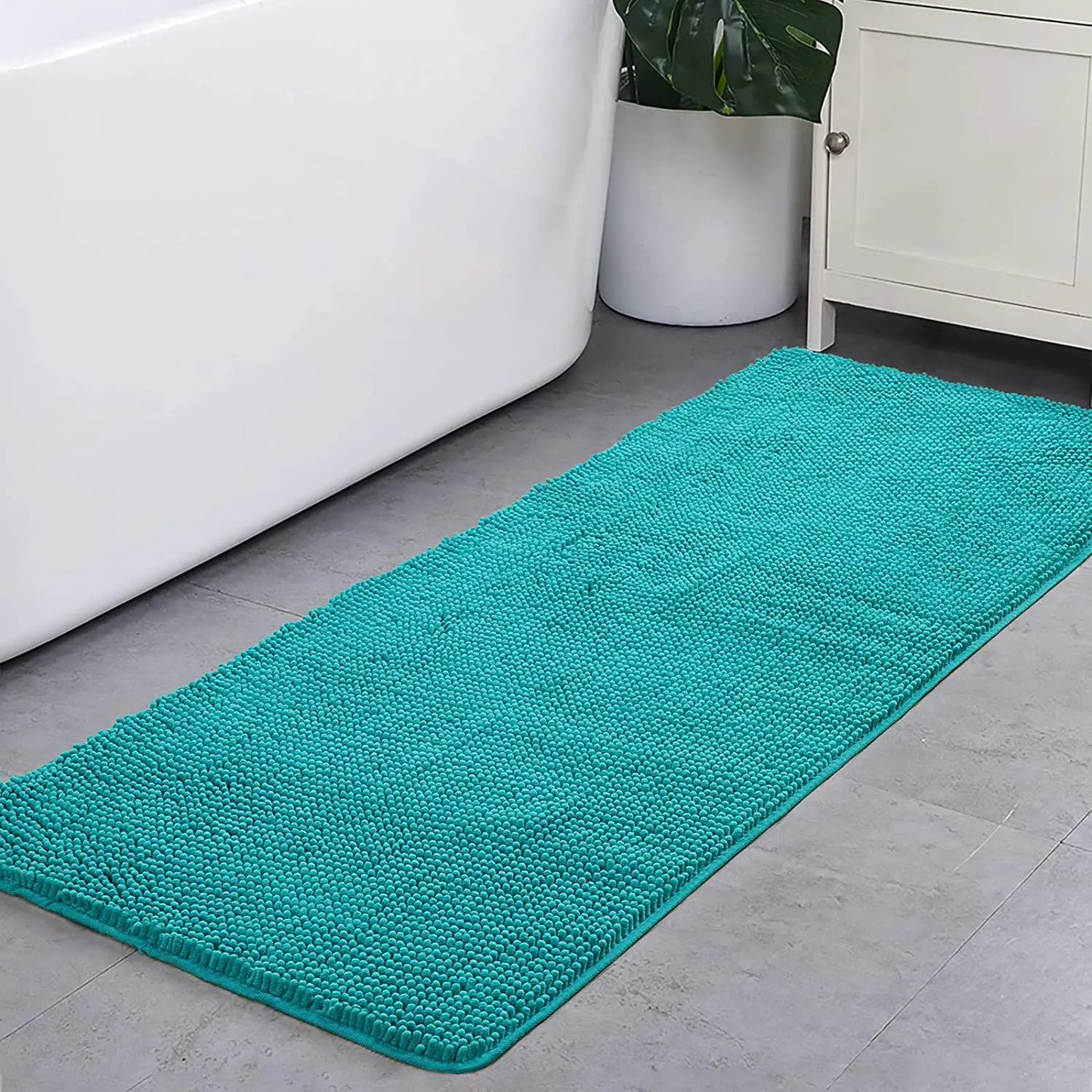 Non-Slip Super Absorbent Smooth Chenille Bath Mat
