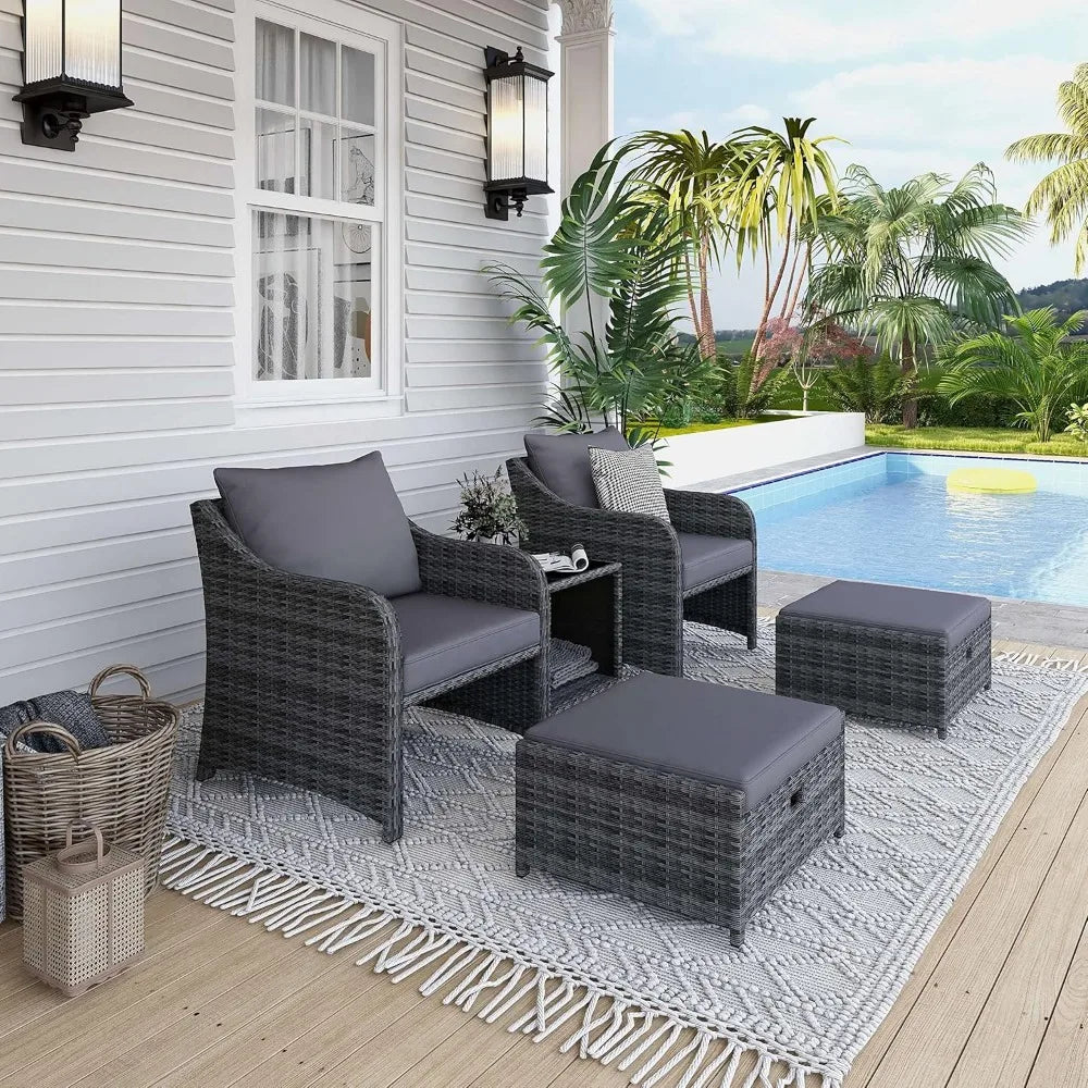 Wicker Rattan Patio Furniture Set