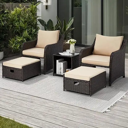Wicker Rattan Patio Furniture Set