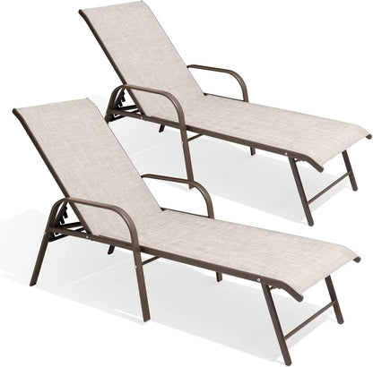 Aluminum Fabric Chaise Lounge Chair