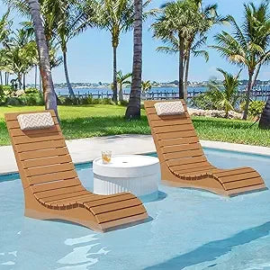 Ergonomic In-Pool Chair Lounger with Pillow Headrest