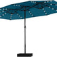 Rectangular Cantilever Patio Umbrella with LED Solar Lights