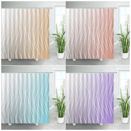 Creative Ombre Shower Curtain with Hooks
