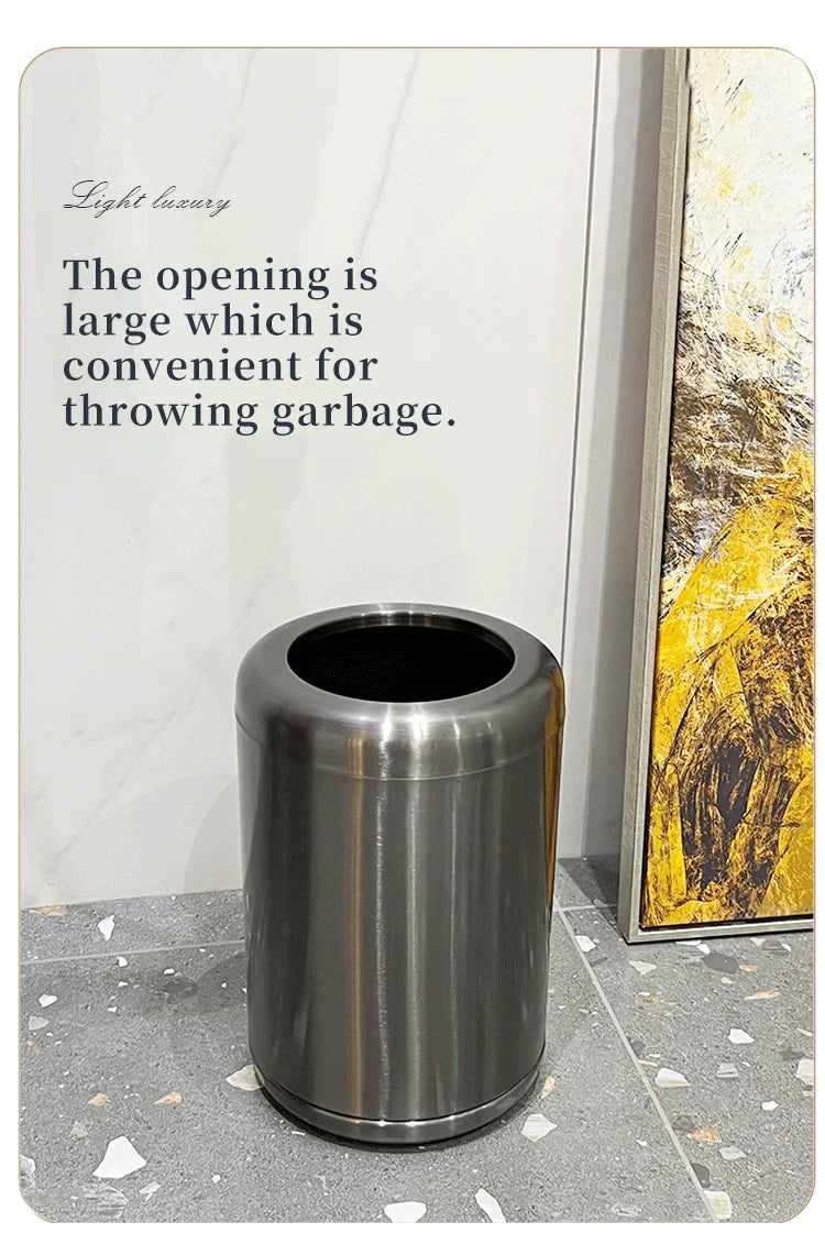 Minimalist Stainless Steel Waste Bin