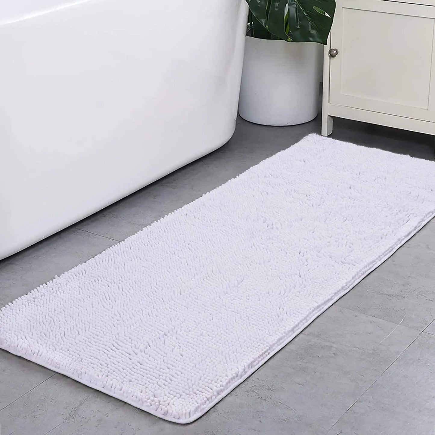 Non-Slip Super Absorbent Smooth Chenille Bath Mat