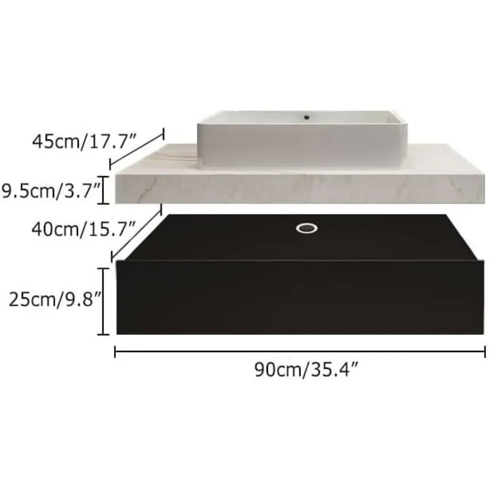 Modern 35'' Floating Bathroom Vanity with Sink