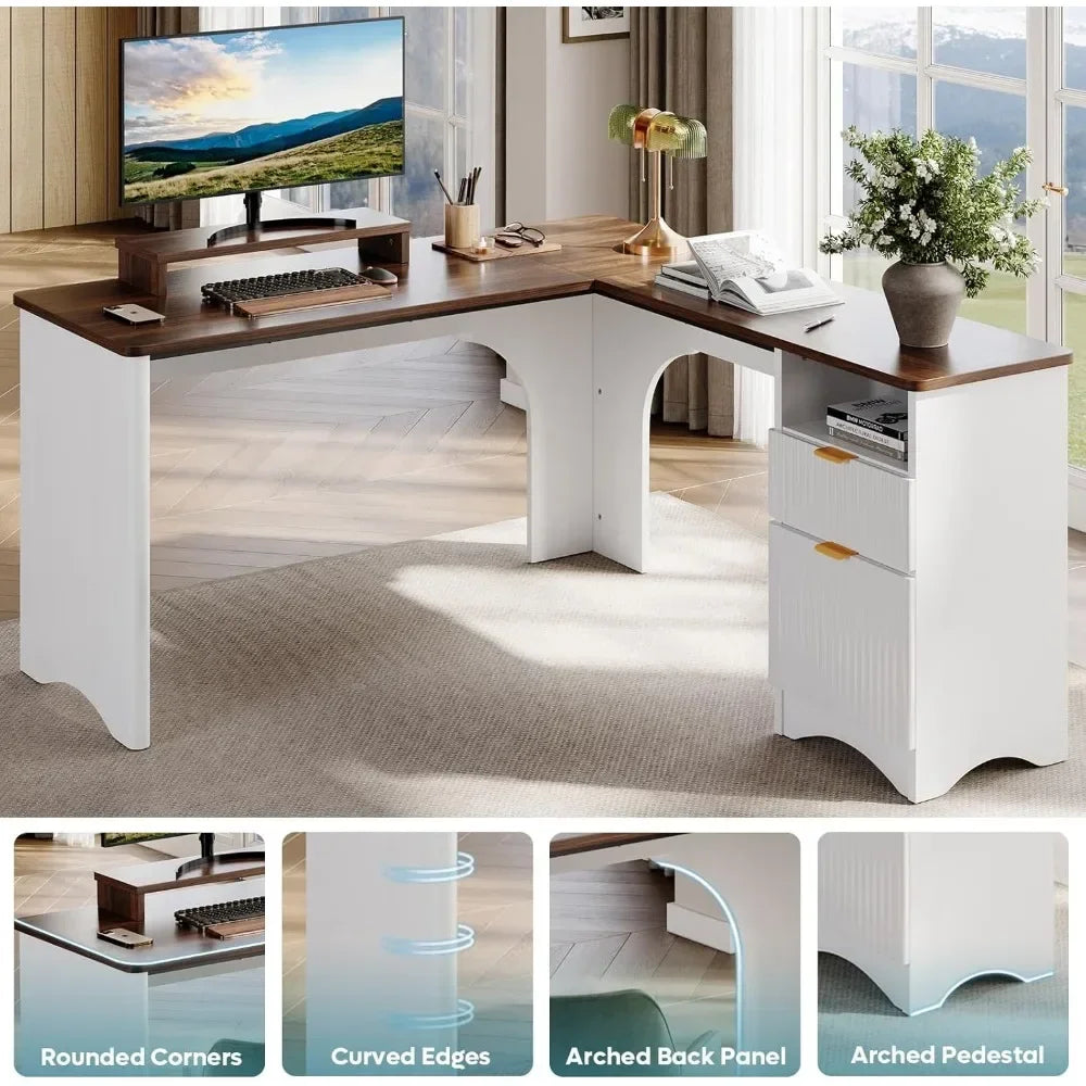 Modern L-Shaped Engineered Desk