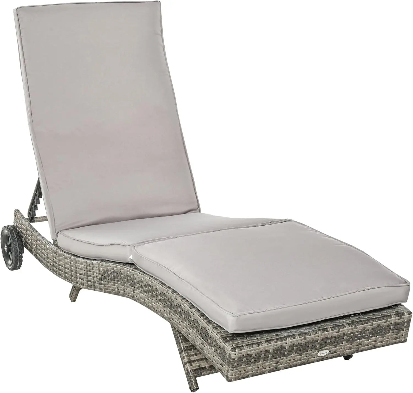Chaise Lounge Chair with Cushions and Wheels