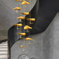 Golden Copper Lotus Leaf Chandelier