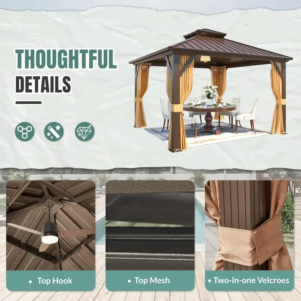 Gazebo with Curtain and Netting