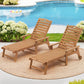 Wood Chaise Lounger with Wheels