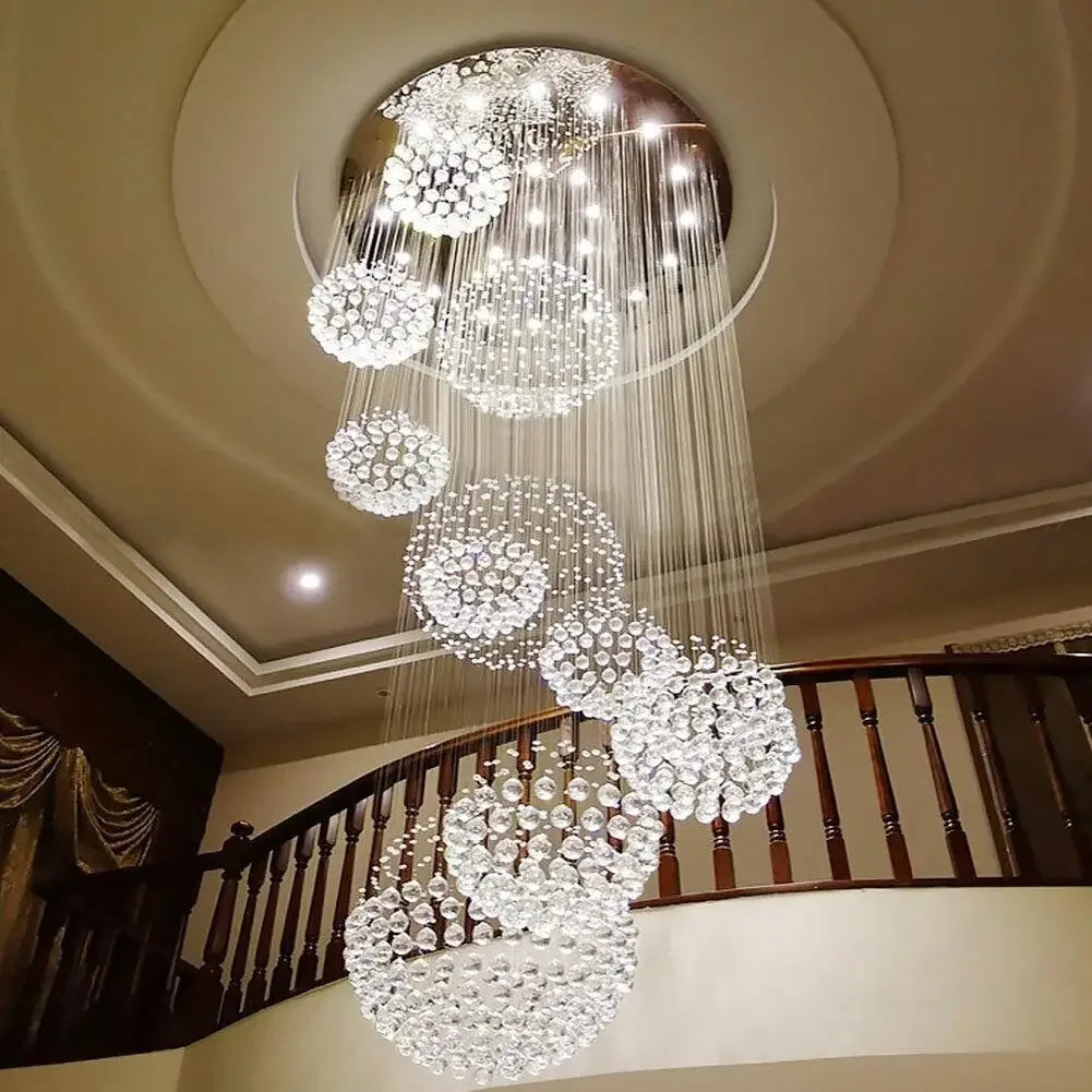 Spiral Solar System Crystal Chandelier