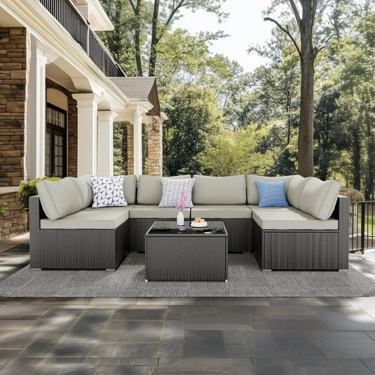 Outdoor Sectional Wicker Rattan Furniture Set