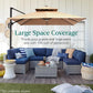 Tier Square Cantilever Patio Umbrella with Solar LED Lights