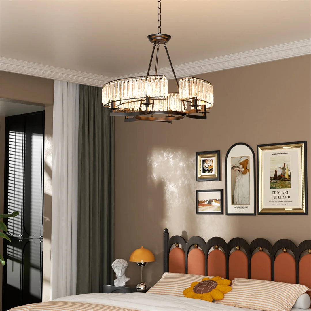 Vintage  Round Crystal Chandelier