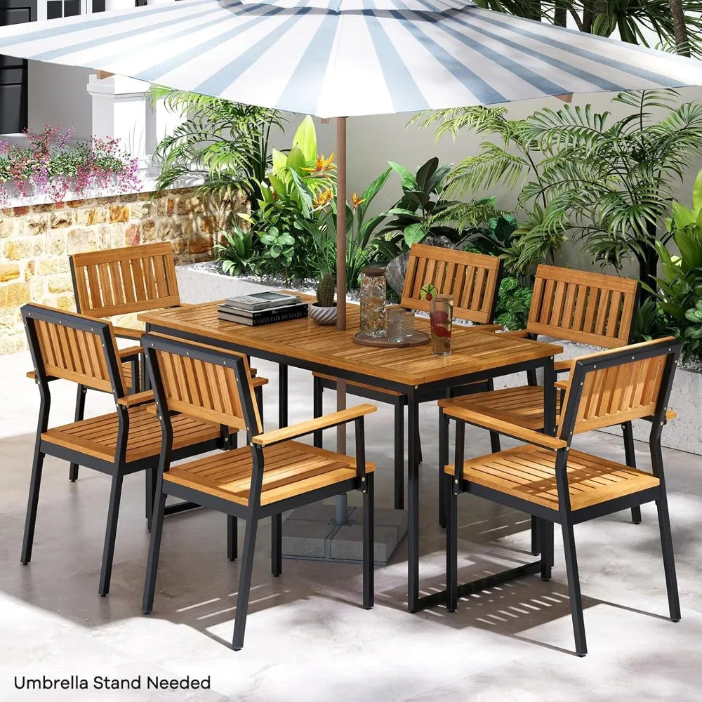 Acacia Wood Dining Table Set