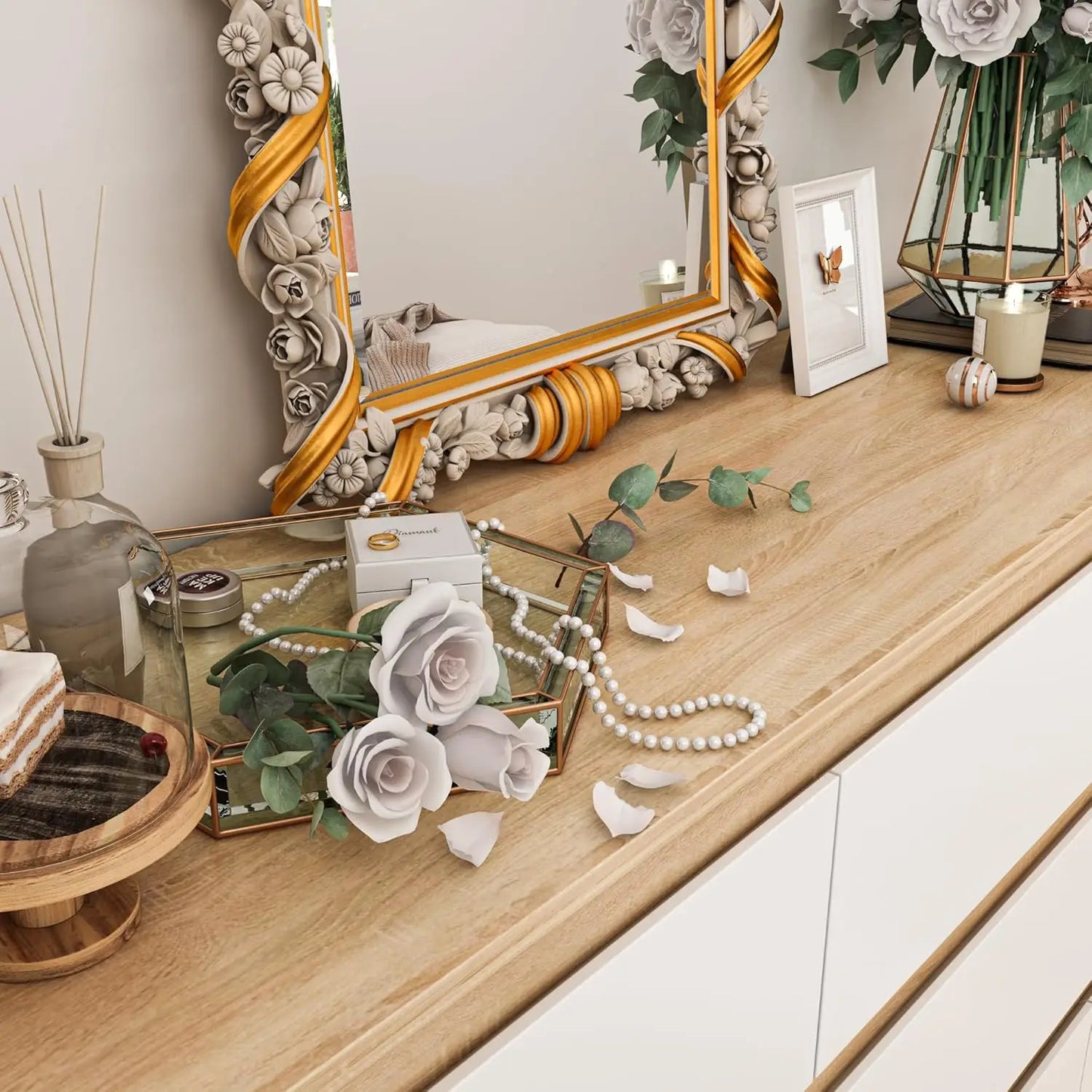 Modern Wood Chest Dresser with Charging Station